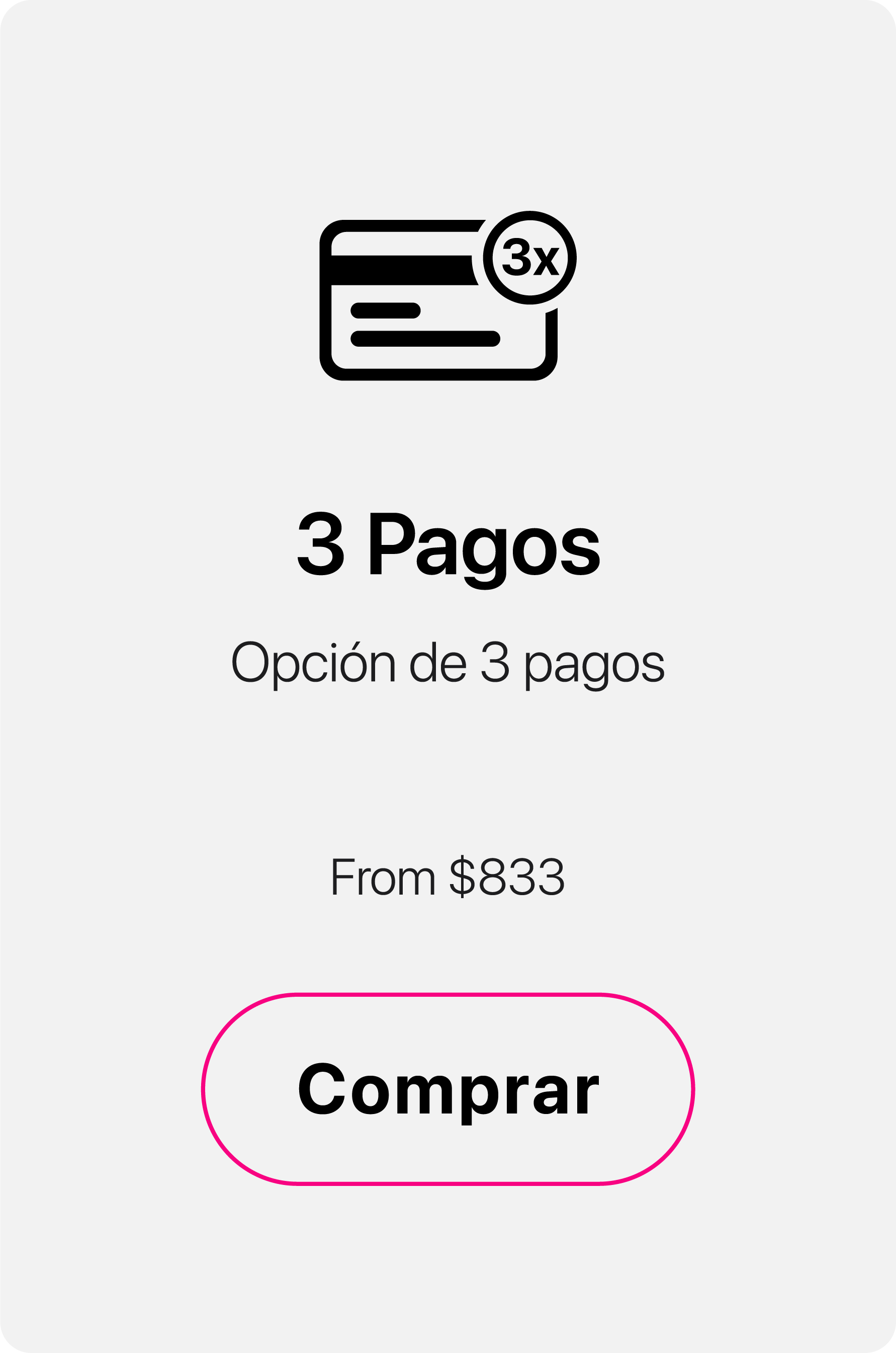 Opción de pago a 3 pagos
